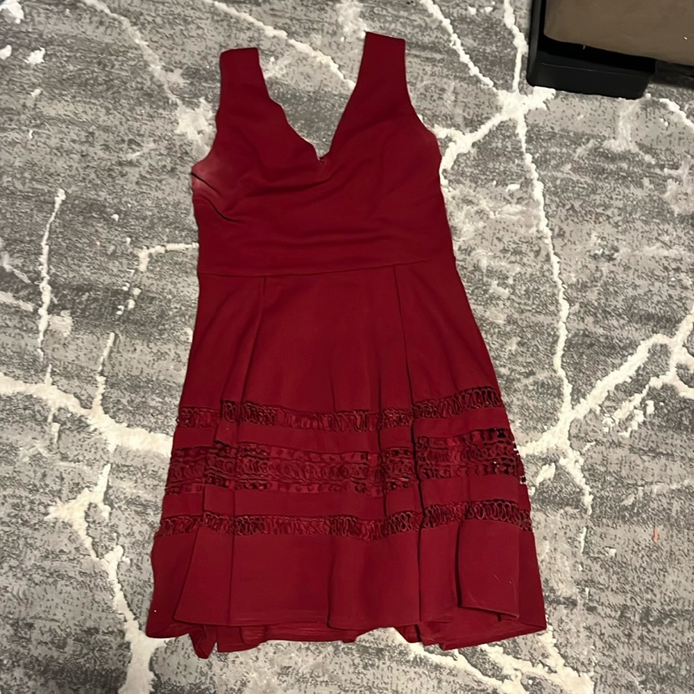 Burgundy sleeveless dress - L
